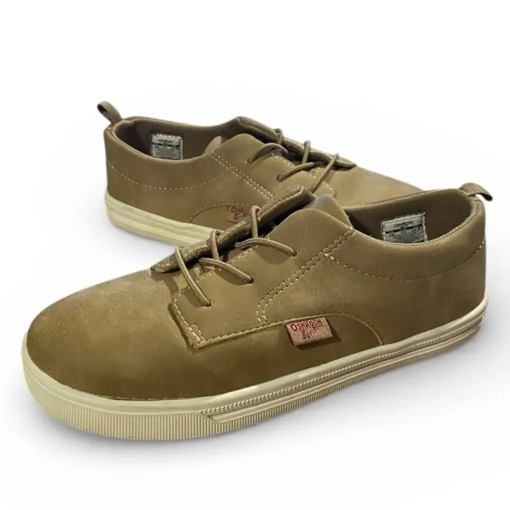 Osh Kosh Bgosh Putney Oxfords Shoes Boys Toddler Size 2 Tan Olive Faux Suede